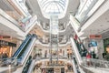 Shopping centre Lubava. Modern mall interior with shops Royalty Free Stock Photo